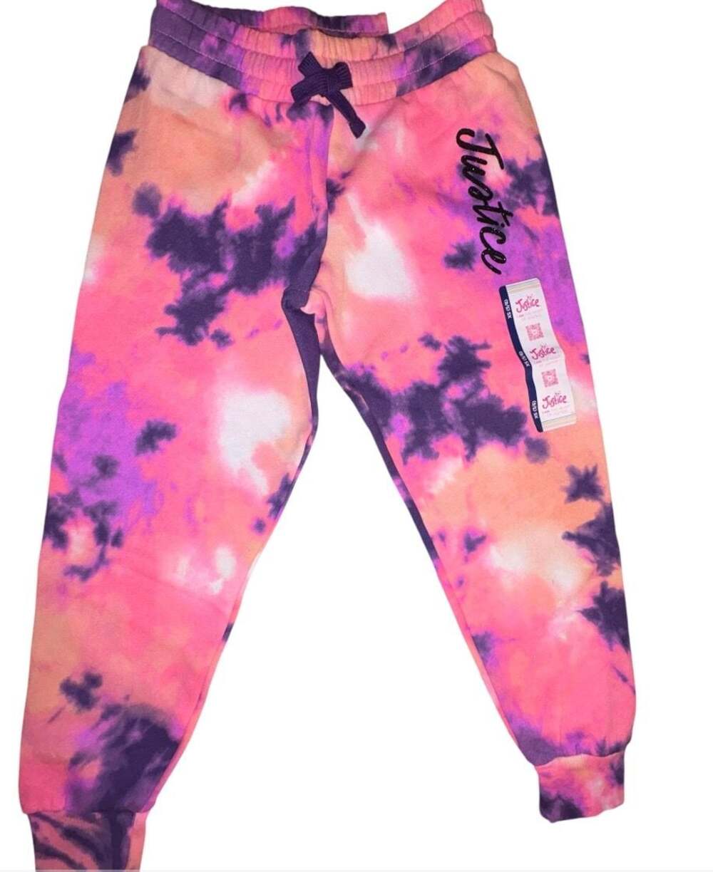 Justice Girls Fleece Tie-Dye Jogger Sweatpants 5/6